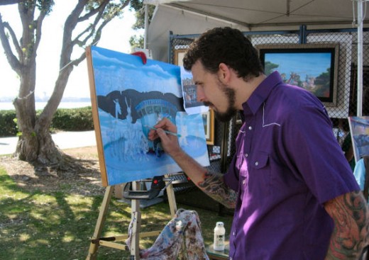 And look!  Real, live artists making real, live art before your eyes!  This is Michael Summers