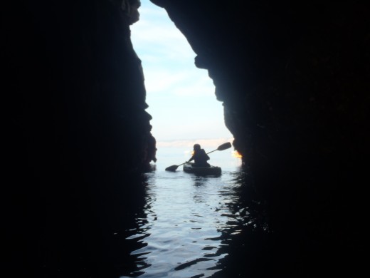 Kayaking through the La Jolla Caves