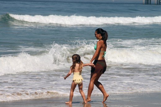 Mom and Daughter at La Jolla Shores