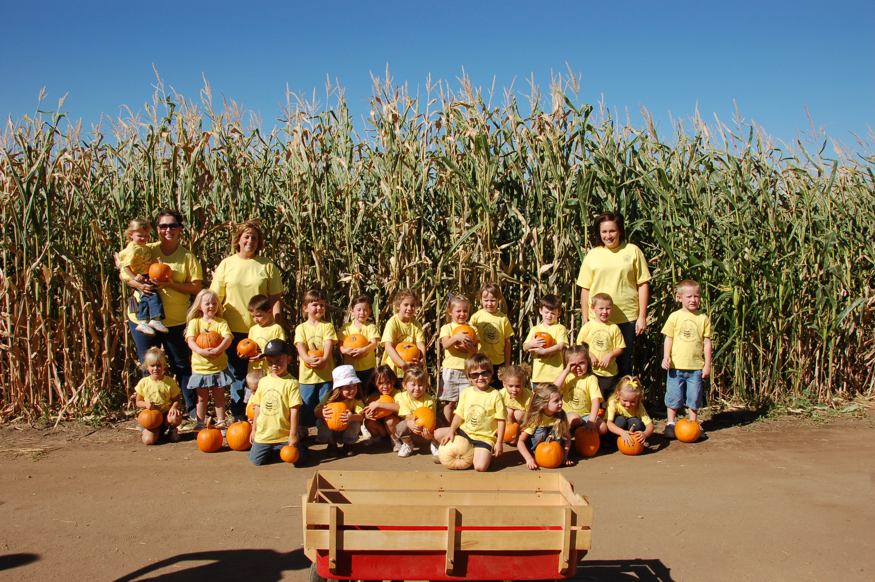 Kids with their Pumpkins at Mountain Valley Ranch