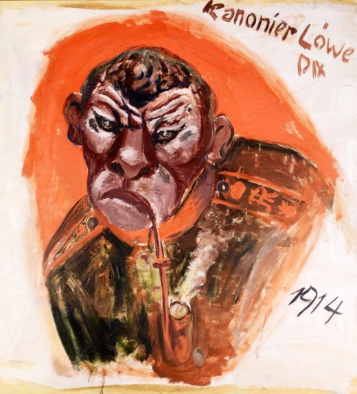 Otto Dix. Lion Cannoneer,1914. Oil on paper. From the Estate of Vance E. Kondon and Elisabeth Giesberger. Art © 2012 Artists Rights Society (ARS), New York / VG Bild-Kunst, Bonn.