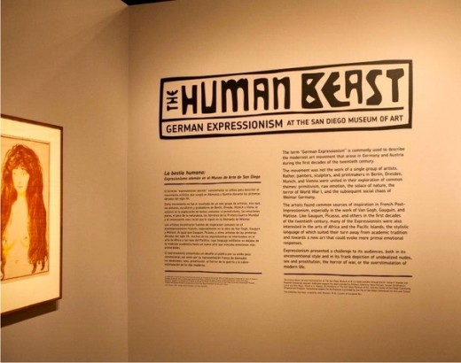 Entrance to the Human Beast Exhibit at the San Diego Museum of Art