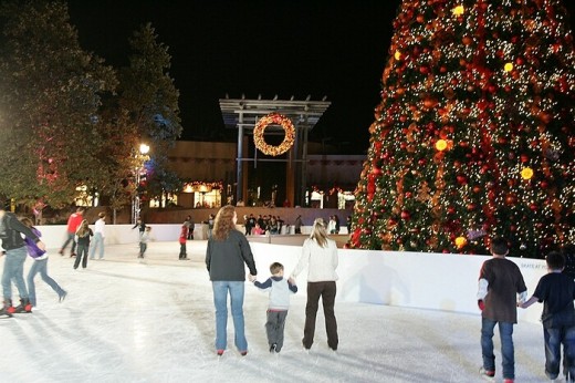Ice Skaters at the Viejas Outlet Center in San Diego's East County