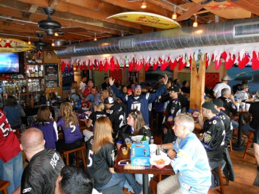 Baltimore Ravens Fans go to Dirty Birds for Super Bowl XLVII