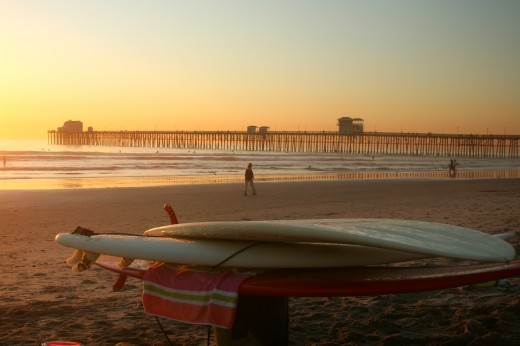 Sunset at Oceanside Pier.