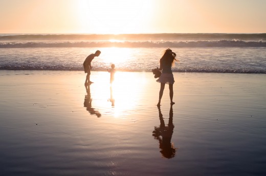 Family Enjoying La Jolla Shores - Iconic Family Photo Spots