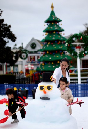 Real snow is one of the few things not made out of LEGOS at LEGOLAND during Holiday Snow Days.