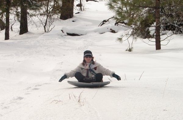 Saucer sledding on Mount Laguna.