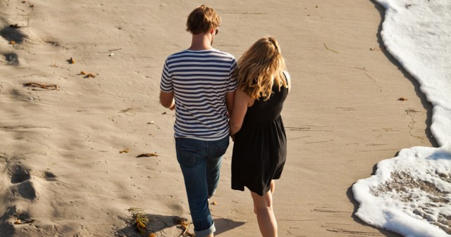 Couple Walking on a San Diego Beach