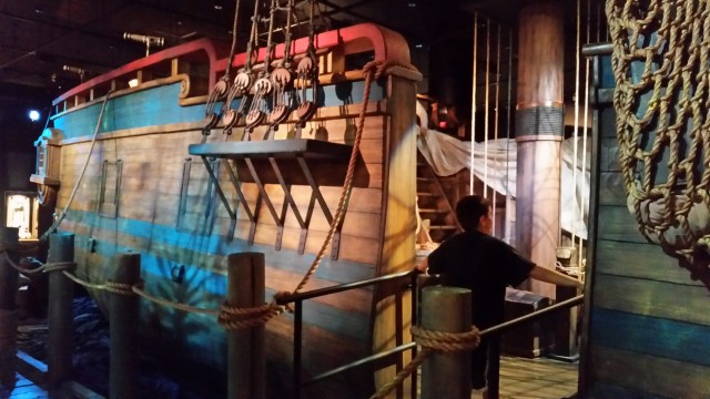 Enter the partial model of a pirate ship on display at The NAT