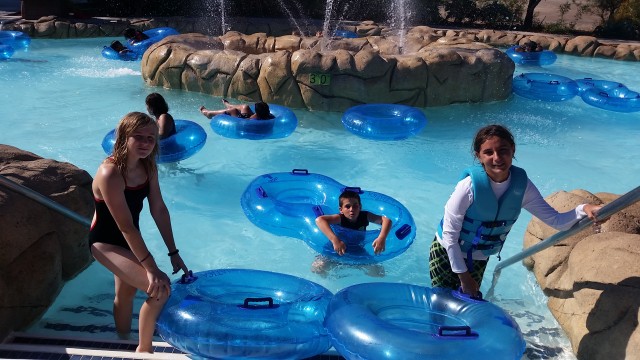 Hop aboard Aquatica's Loggerhead Lane lazy river, 1,250 feet of easy tubing the whole family can enjoy. 