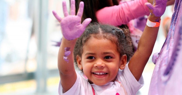 Kids Hand Painting at the New Children's Museum