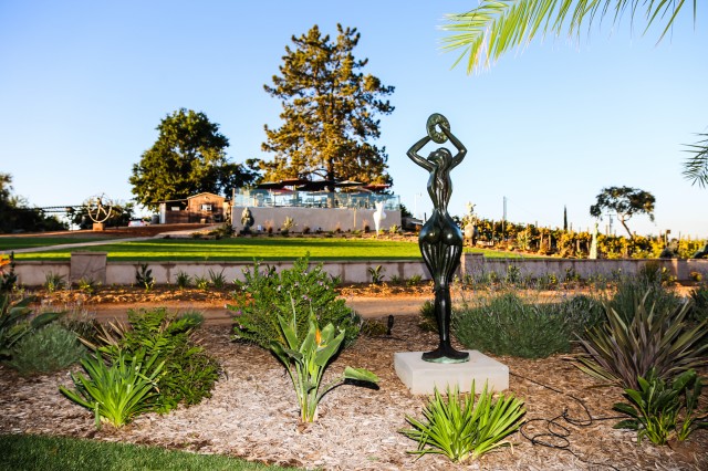 Salerno Winery in San Diego County's rustic town of Ramona, includes an extensive sculpture garden of internationally acclaimed artists. Photo courtesy Angie Clement.