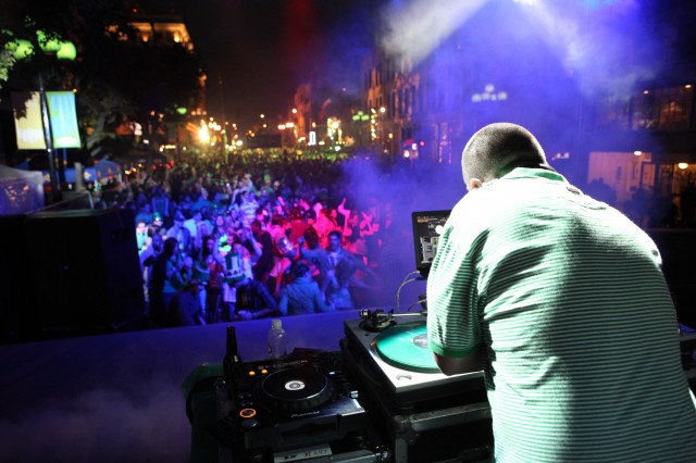 DJ Booth at ShamRock 2011 -Courtesy Gaslamp Quarter Historical Foundation