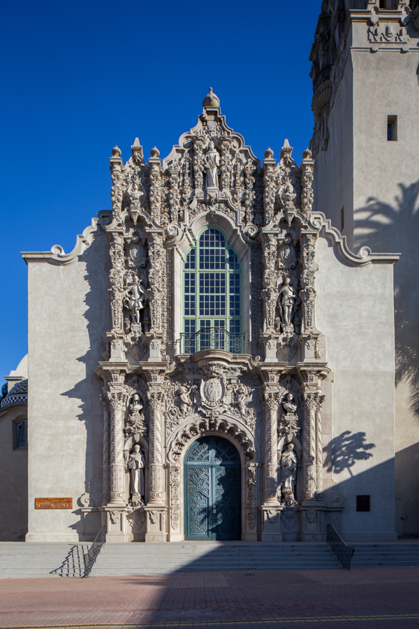 San Diego Museum of Man façade. Can you spot Cabrillo?