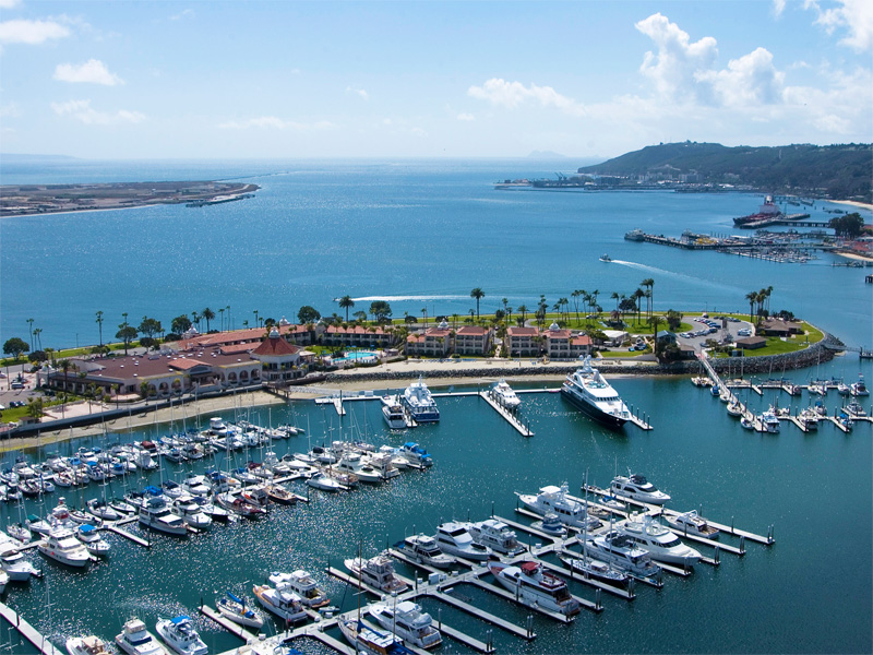 Birds-eye view of Kona Kai Resort on Shelter Island