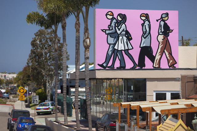 Chic Murals of La Jolla can be found throughout La Jolla, including this one by artist Julian Opie.