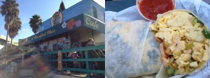 A popular hang-out for post-dawn patrol surfers, Pipes Cafe in Cardiff serves up breakfast wrapped in a tortilla.