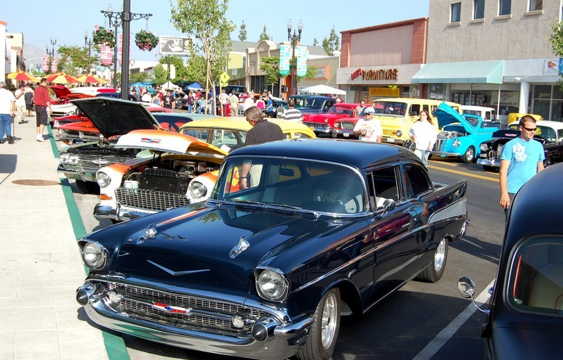 Cars Along the Street at Cajon Classic Cruise