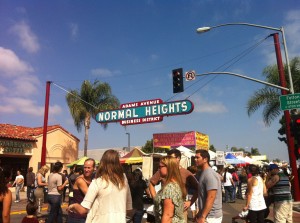 Normal Heights sign above the Adams Avenue Street Fair