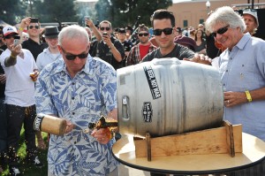 Mayor Sanders Tapping the first keg - San Diego Beer Week Brewers Guild Festival