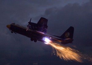 Blue Angels Cargo Jet with Pyrotechnics