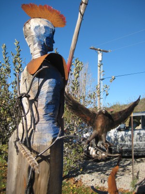 Sculpture with a Raven at Raven Hill Orchard