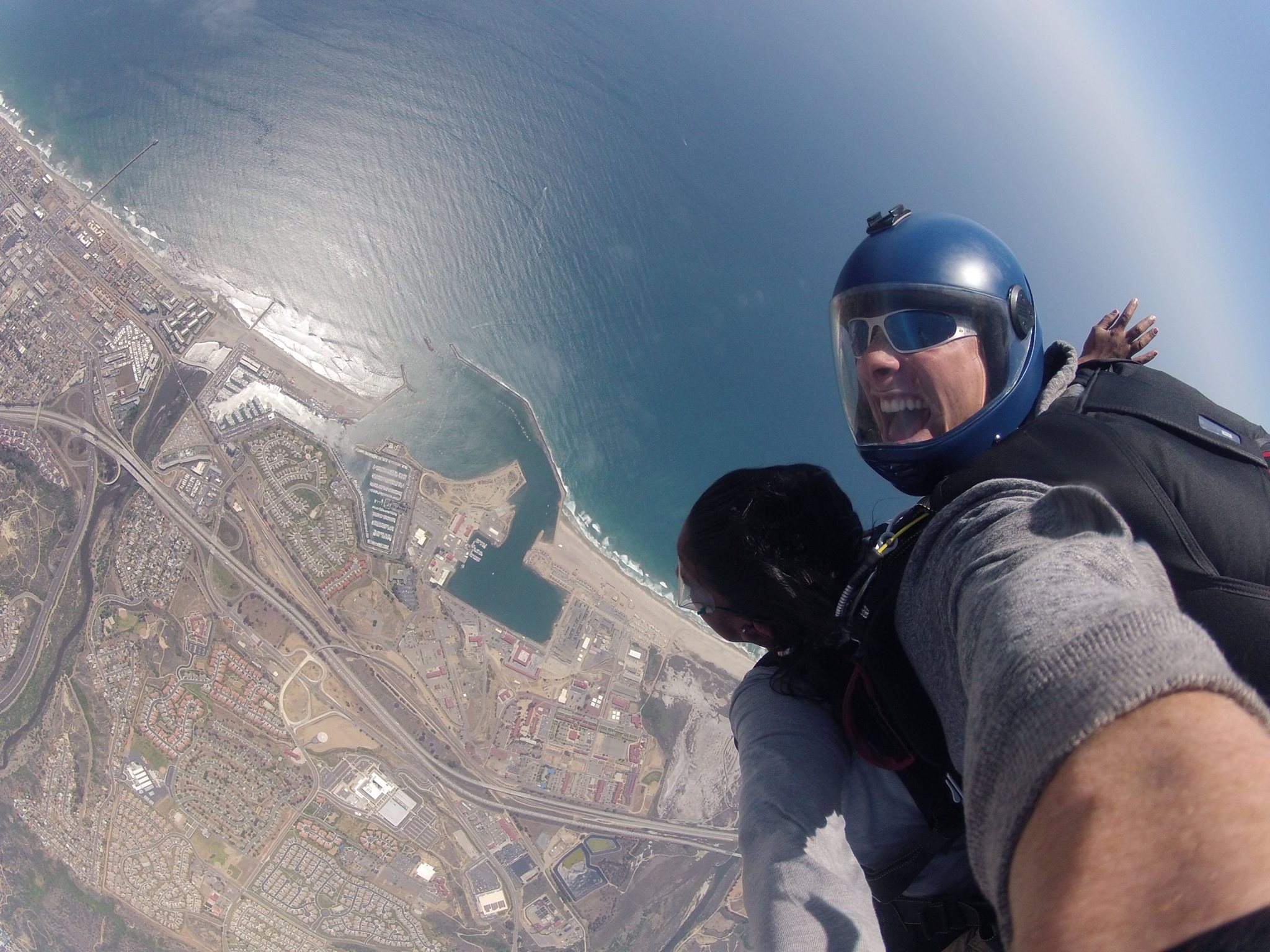 Skydiving over San Diego's Oceanside