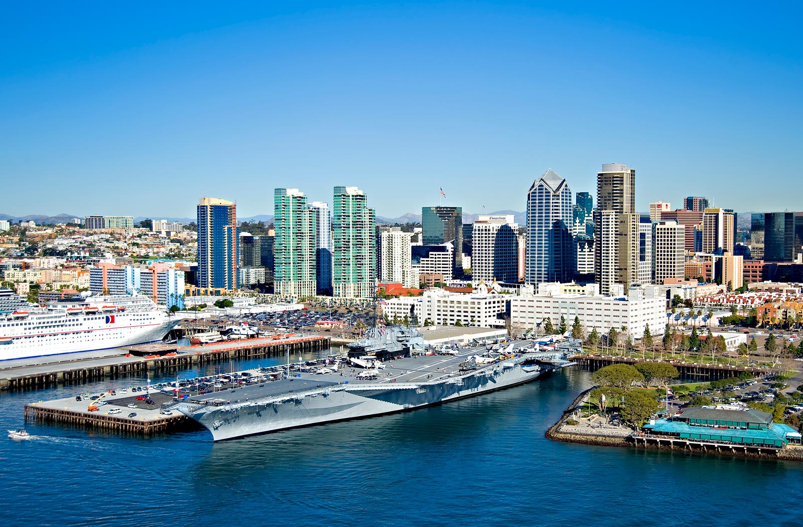 San Diego Skyline and the USS Midway - Top Things to Do