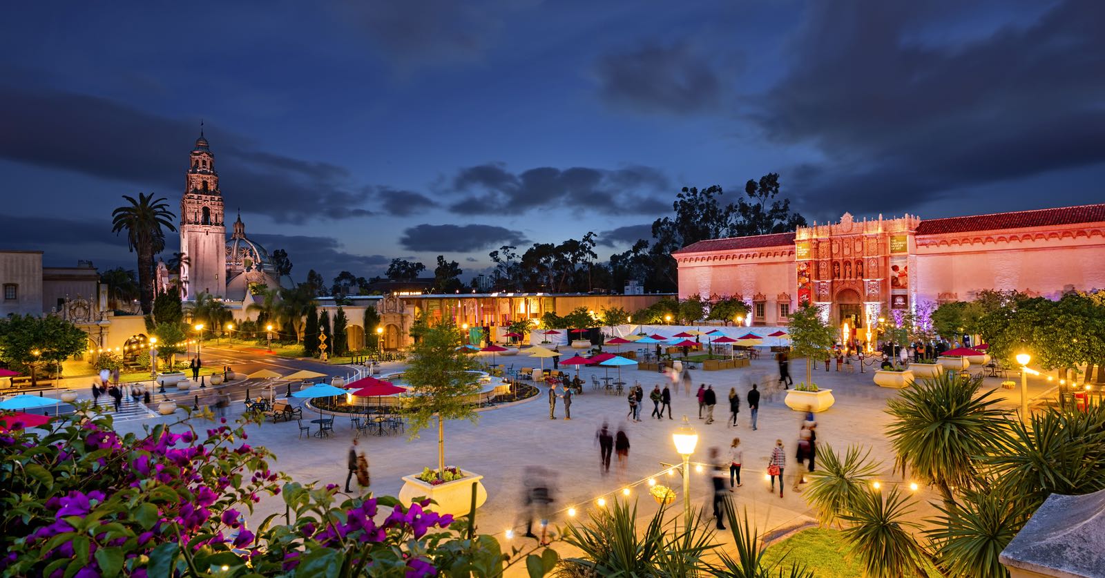 Balboa Park Museums after dark in San Diego