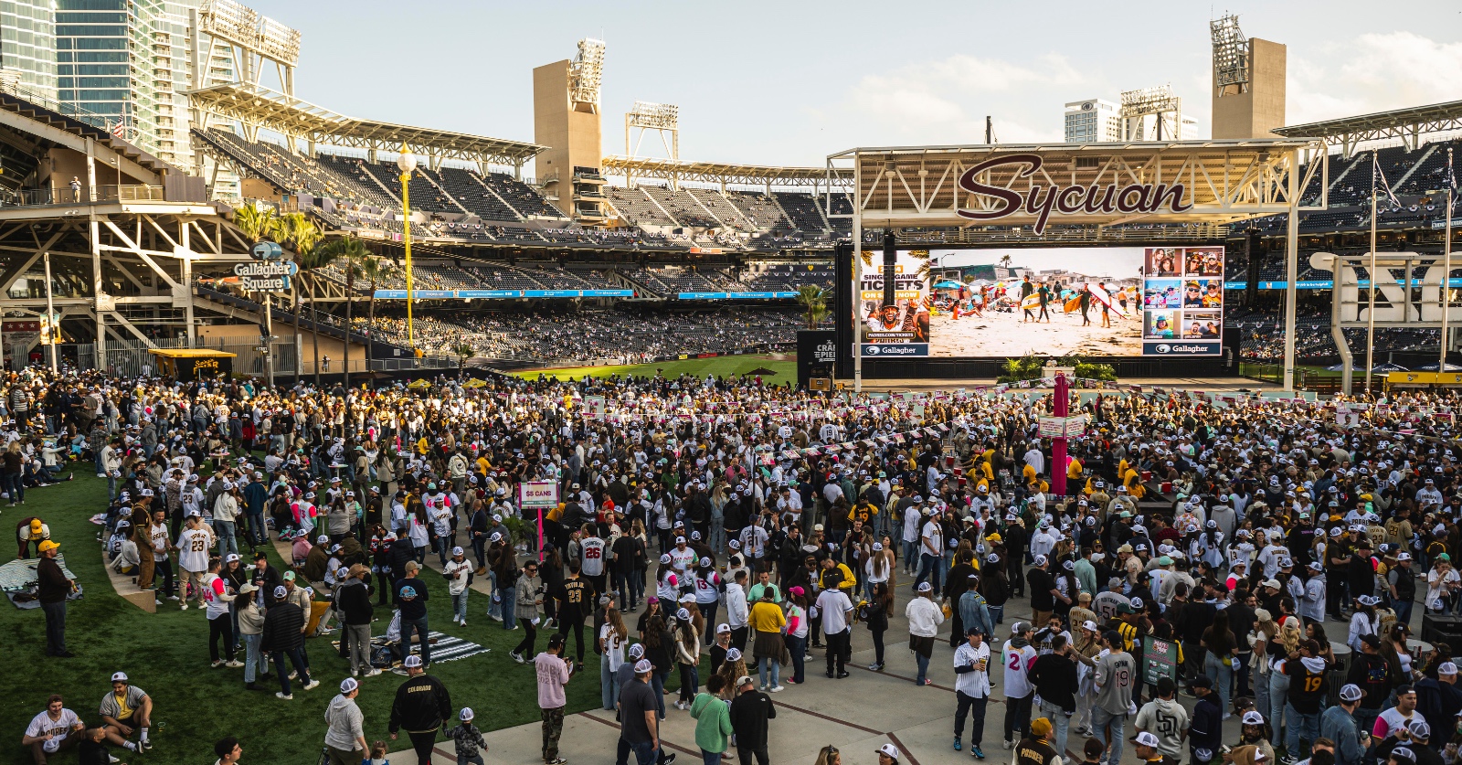 Crowd at the new Gallagher Square in Petco Park